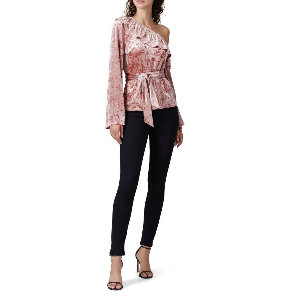 Stylestalker Rent The Runway Pre-Loved Blush Velvet Clarissa Top M $154